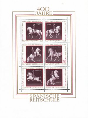 Itävalta 1972 - Spanish Riding School, Vienna, 400th Anniv. sheet of 6