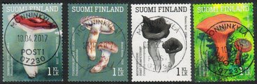 Finland 2016 - Edible mushrooms (4, not full set) Fine cancelled