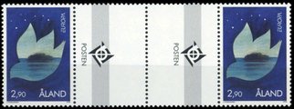 Ahvenanmaa 1995 - Eurooppa CEPT rauha ja vapaus 2,90 välilöpari + logo Ahvenanmaa 1995 - Eurooppa CEPT rauha ja vapaus 2,90 välilöpari + logo