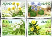 Aland 1997 - Spring flowers stamp booklets block of four (2x2) Aland 1997 - Spring flowers stamp booklets block of four (2x2)