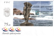 Aland 1997 - Alands autonomy 75 years miniature sheet FDC