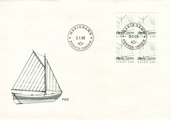 Aland 1986 - Fishing boat 1,30mk block of four FDC