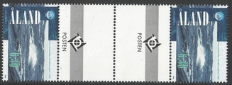 Aland 1998 - International Year of the Ocean Gutter pair + logo