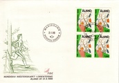 Aland 1986 - Nordic Orienteering Championships block of four FDC