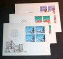 Ahvenanmaa 1986 - Historiallinen sarja nelilöt eri kuorilla FDC Ahvenanmaa 1986 - Historiallinen sarja nelilöt eri kuorilla FDC
