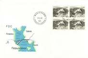Ahvenanmaa 1987 - Färjsundin silta nelilö FDC Ahvenanmaa 1987 - Färjsundin silta nelilö FDC
