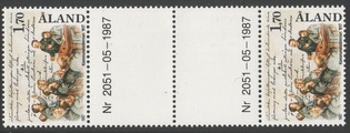 Ahvenanmaa 1987 - Kunnalliskokous vuonna 1917 välilöpari + numero Ahvenanmaa 1987 - Kunnalliskokous vuonna 1917 välilöpari + numero