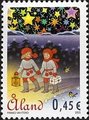 Aland 2005 - Christmas postage stamp 2005 - Elves under hologram sky