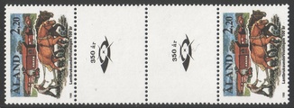 Ahvenanmaa 1988 - Maanviljelyskoulutus 100 vuotta välilöpari + logo Ahvenanmaa 1988 - Maanviljelyskoulutus 100 vuotta välilöpari + logo