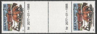 Ahvenanmaa 1988 - Maanviljelyskoulutus 100 vuotta välilöpari + numero Ahvenanmaa 1988 - Maanviljelyskoulutus 100 vuotta välilöpari + numero