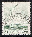 Ahvenanmaa 1986 - Kalastajavene 1,30mk harmaanvihreä - Mariehamn 27.3.86 Ahvenanmaa 1986 - Kalastajavene 1,30mk harmaanvihreä - Mariehamn 27.3.86