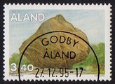 Aland 1995 - Mainlands glaciers tracks 3,40 Erratic boulder, Kökar - Godby 27.12.95