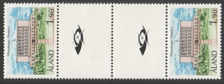 Ahvenanmaa 1989 - Maarianhaminan kaupungintalo Välilöpari + logo Ahvenanmaa 1989 - Maarianhaminan kaupungintalo Välilöpari + logo