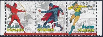 Aland 2011 - Aland Superheroes (strip of 3)