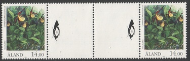 Ahvenanmaa 1989 - Kämmekkäkasveja 14,00 Tikankontti välilöpari + logo Ahvenanmaa 1989 - Kämmekkäkasveja 14,00 Tikankontti välilöpari + logo