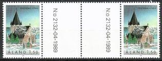 Ahvenanmaa 1989 - Finströmin kirkko Välilöpari numerolla Ahvenanmaa 1989 - Finströmin kirkko Välilöpari numerolla