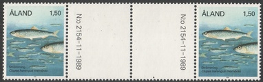Ahvenanmaa 1990 - Kaloja 1,50 Silakka välilöpari numerolla Ahvenanmaa 1990 - Kaloja 1,50 Silakka välilöpari numerolla