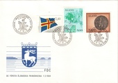 Aland 1984 - Aland Flag, map and seal FDC