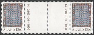 Ahvenanmaa 1990 - Ryijy välilöpari + logo Ahvenanmaa 1990 - Ryijy välilöpari + logo