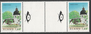 Ahvenanmaa 1991 - Värdön kirkko välilöpari + logo Ahvenanmaa 1991 - Värdön kirkko välilöpari + logo