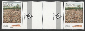 Ahvenanmaa 1994 - Ahvenanmaan kallioperä 0,10 Pirunpelto Getasta välilöpari + logo Ahvenanmaa 1994 - Ahvenanmaan kallioperä 0,10 Pirunpelto Getasta välilöpari + logo