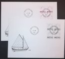 Ahvenanmaa 1985 - Kalastajavene 0,10+1,20 nelilöt eri kuorilla FDC Ahvenanmaa 1985 - Kalastajavene 0,10+1,20 nelilöt eri kuorilla FDC