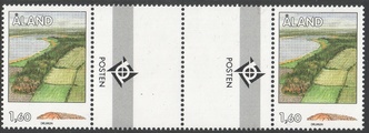 Aland 1994 - Åland geology 1,60 Drumlin, Finström Gutter pair + logo