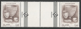 Ahvenanmaa 1994 - Kivikausi 2,40 keramiikkaa välilöpari + logo Ahvenanmaa 1994 - Kivikausi 2,40 keramiikkaa välilöpari + logo