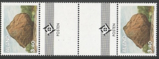 Ahvenanmaa 1995 - Mannerjäätikön jälkiä 3,40 Siirtolohkare Kökarissa välilöpari + logo Ahvenanmaa 1995 - Mannerjäätikön jälkiä 3,40 Siirtolohkare Kökarissa välilöpari + logo
