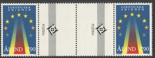 Ahvenanmaa 1995 - Euroopan Unioni välilöpari + logo Ahvenanmaa 1995 - Euroopan Unioni välilöpari + logo