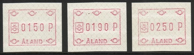 Ahvenanmaa 1989 - ATM 3 150, 190, 250 p (02.01.1989) Ahvenanmaa 1989 - ATM 3 150, 190, 250 p (02.01.1989)
