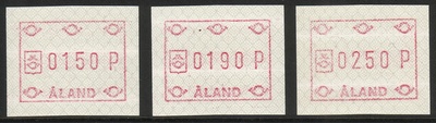 Ahvenanmaa 1989 - ATM 3 150, 190, 250 p (02.01.1989)