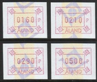 Ahvenanmaa 1993 - ATM 5 160, 210, 290, 500 p (04.01.1993)