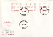 Aland 1984 - ATM 1 110, 140, 200 p (29.10.1984) FDC