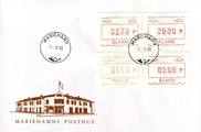 Ahvenanmaa 1990 - ATM 4 150, 200, 270, 500 p (01.03.1990) FDC