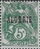 Algeria 1925 - 5c Type Blanc Overprinted Algerie green+light green (2 stamps)