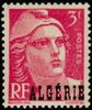 Algeria 1945 - Stamps of France Overprinted Algerie 3 fr Marianne de Gandon