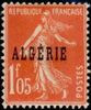 Algeria 1925 - 1,05fr Type Semeuse Overprinted Algerie