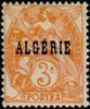 Algeria 1924 - 3c Type Blanc Overprinted Algerie white + yellow paper (2 stamps)