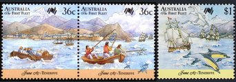 Australia 1987 - 200 years of Colonization of Australia - First fleet at Teneriffe (1x2+1)