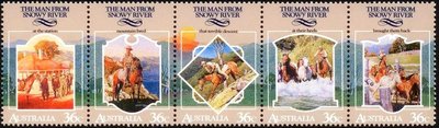 Australia 1987 - Australian Folklore - The Man from Snowy River (strip of 5)