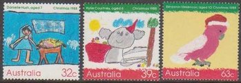 Australia 1988 - Christmas postage stamps 1988 - Drawings (3) Australia 1988 - Christmas postage stamps 1988 - Drawings (3)
