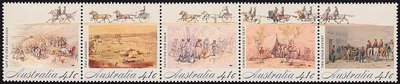 Australia 1990 - The Gold Rush (strip of 5) Australia 1990 - The Gold Rush (strip of 5)
