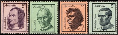 Australia 1968 - Famous Australians Three side perforated (4)