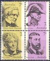 Australia 1973 - Famous Australians (block of 4) Australia 1973 - Famous Australians (block of 4)
