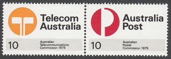 Australia 1975 - Post and Telecommunications (pair) 14½x14 Australia 1975 - Post and Telecommunications (pair) 14½x14
