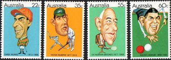 Australia 1981 - Australian sportsmen Caricatures by Tony Rafty (4) Australia 1981 - Australian sportsmen Caricatures by Tony Rafty (4)