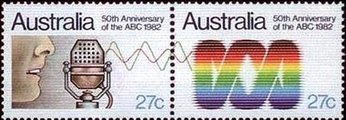Australia 1982 - 50th Anniv. of Australian Broadcasting Commission (pair) Australia 1982 - 50th Anniv. of Australian Broadcasting Commission (pair)