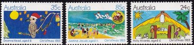 Australia 1983 - Christmas postage stamps 1983 - Childrens drawings (3) Australia 1983 - Christmas postage stamps 1983 - Childrens drawings (3)