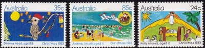 Australia 1983 - Christmas postage stamps 1983 - Childrens drawings (3)